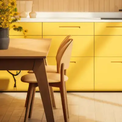 Covering cuisine jaune